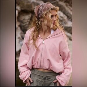 FP Movement by Free People Pink Zip-Up Hoodie